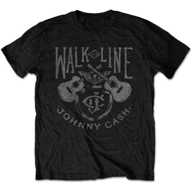 Johnny Cash Johnny Cash Men Walk The Line T-Shirt in Black Size: large Black L Male 5063238538863