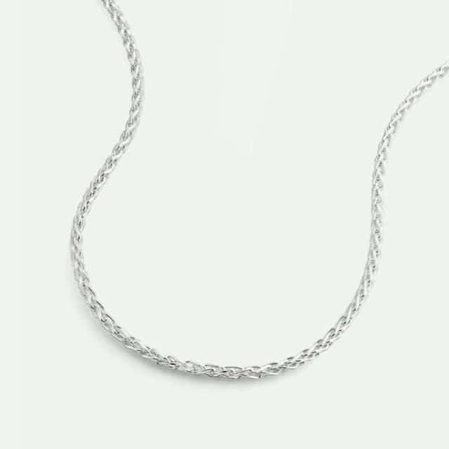 The Fine Collective Womens Sterling Silver Wheat Chain Necklace 18" Size: 18" Silver Female 18"