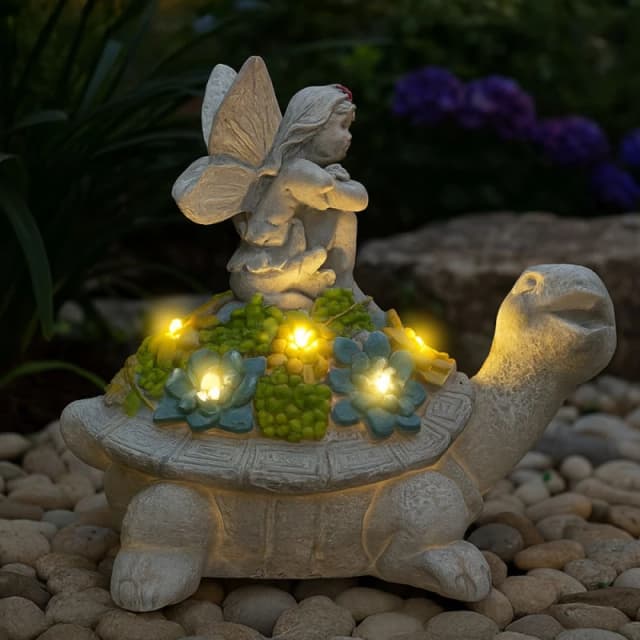ILFD Group Ltd Solar Turtle Fairy Garden Ornament 20Cm / 8" - Pack Of 6
