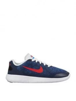 Nike Free RN 2017 Junior Trainer Blue NavyRed Size 5