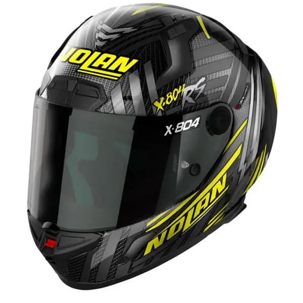 Nolan X-804 RS Ultra Carbon Spectre 019 Yellow Chrome Silver Full Face Helmet Size L