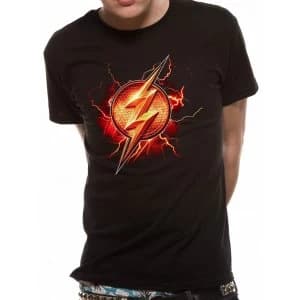 Justice League Movie - Flash Symbol Mens X-Large T-Shirt - Black