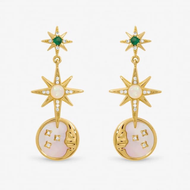Inicio Gold Mother of Pearl Celestial Drop Earrings - Gif Drop Earrings One Size Gold 40773210000