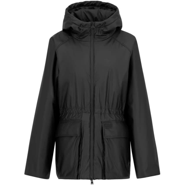 Barbour International Womens Jourdaine Water Resistant Hooded Rain Anorak Black female 12 (M)