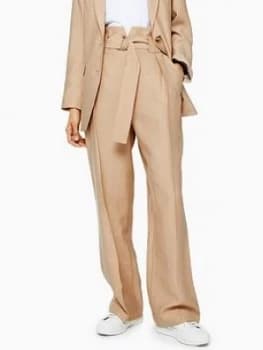 Topshop Slouch Peg Trousers - Sand