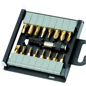 Wickes Titanium Screwdriver Bit/Holder Set Pack 17
