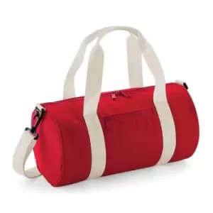 Bagbase Mini Barrel Bag (One Size) (Classic Red/Off White)