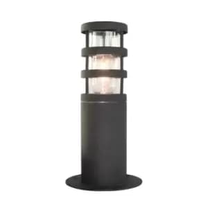 Hornbaek 1 Light Outdoor Pedestal Lantern Black, 304 Ss IP44, E27