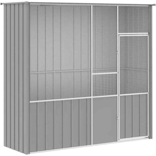 vidaXL Bird Cage Grey 215x78x200cm Galvanised Steel, Grey 172345