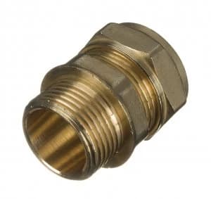 Wickes Brass Compression Male Iron Coupler - 15mm x 1/2in