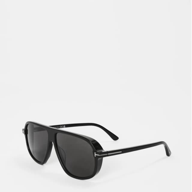 Tom Ford GUILLAUME Aviator Sunglasses Shiny Black male One Size