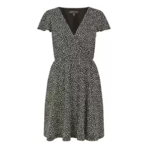 Mela London Black Ditsy Daisy Print Skater Dress - Black