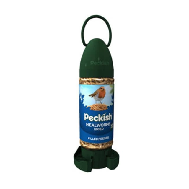 Peckish Ready to Use Mealworm Filled Wild Bird Feeder Green