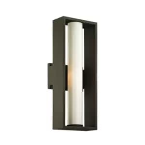 Mondrian 1 Light Wall Sconce Textured Bronze, Glass, IP44