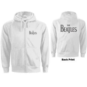 The Beatles - Drop T Logo Ladies Large Hoodie - White