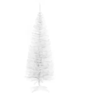 HOMCOM 5FT Pencil Slim Artificial Christmas Tree with Study Stand Tips White - White