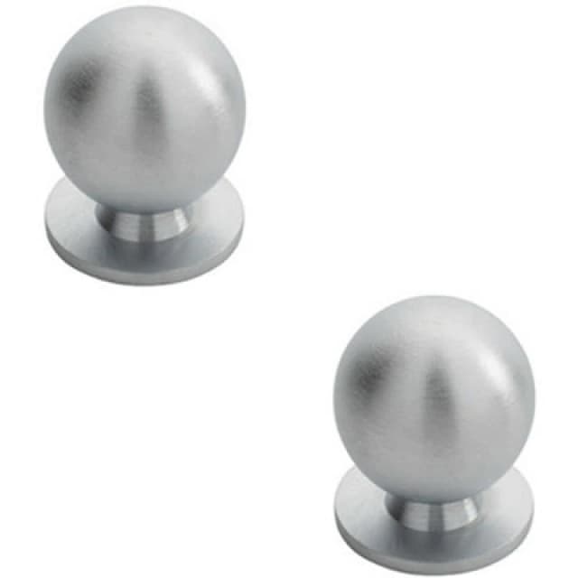Loops 2x Solid Ball Cupboard Door Knob 25mm Diameter Satin Chrome Cabinet Handle Multi unisex