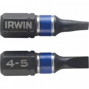 Irwin Impact Slotted Screwdriver Bits 4.5mm 25mm Pack of 2