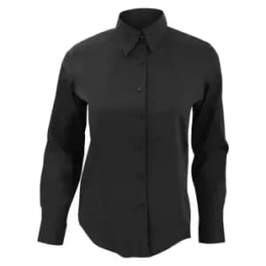 SOLS Womens/Ladies Eden Long Sleeve Fitted Work Shirt (M) (Black)