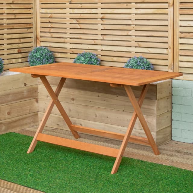 Windermere Outdoor 6 Person Folding Rectangular Wooden Table