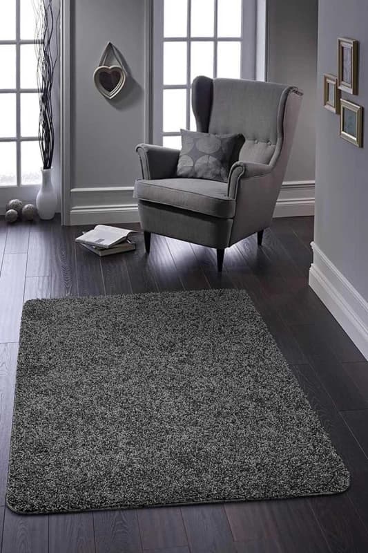 Buddy Mat Buddy Plain Shaggy Mat Rug - 150x67cm - Charcoal.