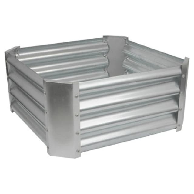 Harbour Housewares Square Galvanised Steel Raised Garden Bed - 60cm x 60cm - 1pc Silver