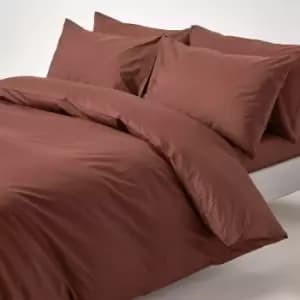 Chocolate Egyptian Cotton Duvet Cover Set 200 Thread Count, King - Chocolate - Chocolate - Homescapes