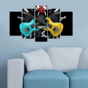 5M-81 Multicolor Decorative MDF Painting (5 Pieces)