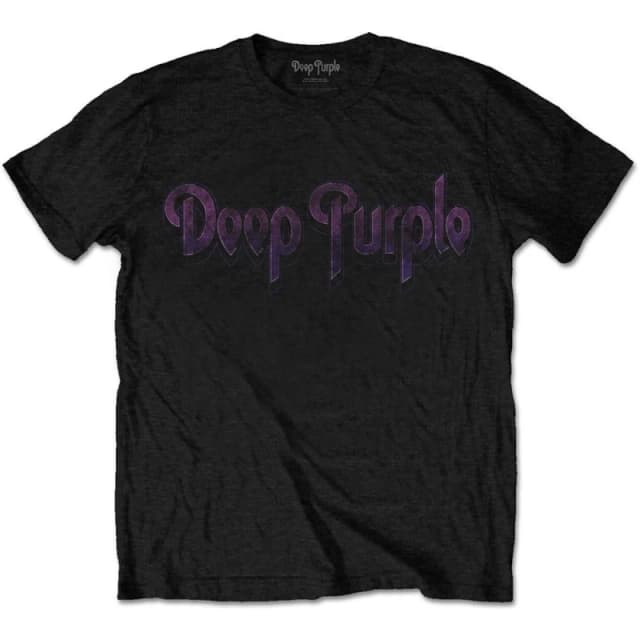 Deep Purple Mens Vintage Logo T-Shirt in Black Size: Small Black Male S