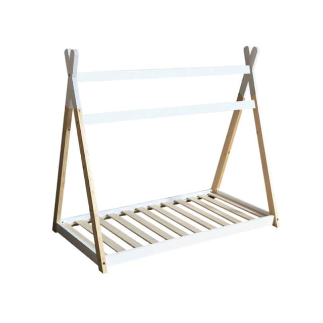 Kidsaw Jinsen White Wooden Toddler House Bed - 3ft Single