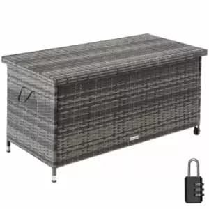 Tectake Garden Storage Box Kiruna - Outdoor Furniture Cushion Storage 120X55X61.5cm, 270L Grey