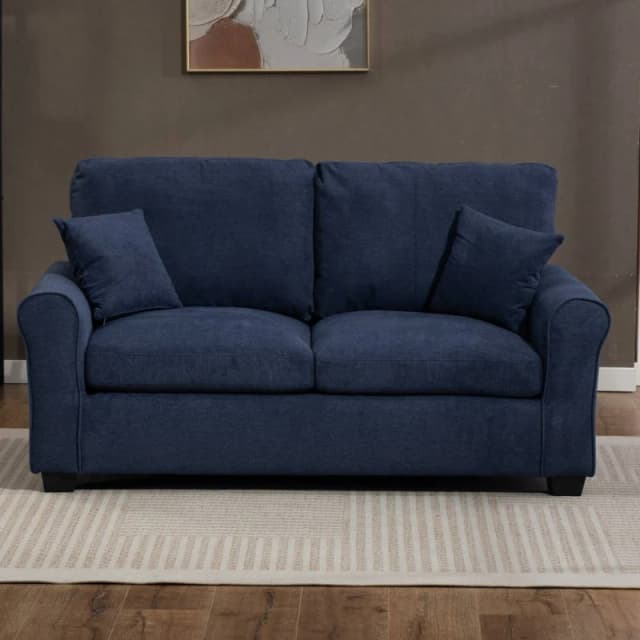 Artemis Home Lewiston Fabric Pull Out Sofabed in Blue Size: 3 Seater Blue Unisex 3 Seater