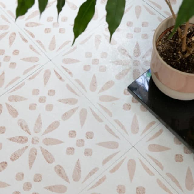 D-C-Fix Vintage Flowers Self Adhesive Vinyl Floor Tiles Pack Of 22 (2Sqm)