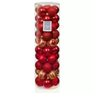 Red Glitter Effect Plastic Round Bauble