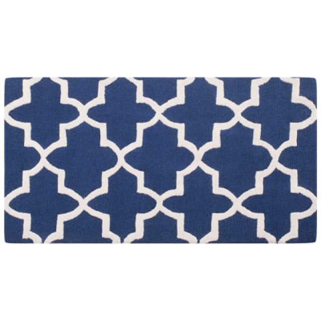 Beliani Rug Silvan Navy Blue 80 X 150 Cm Wool