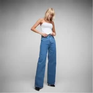 Missguided Premium High Waisted Parallel Jeans - Blue