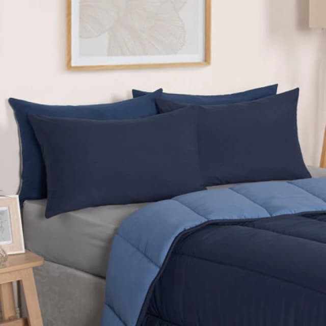 OHS OHS Soft Coverless 10.5 TOG Duvet Set Pillowcase Quilted Cover in Blue Size: Single Blue Single Unisex 5027434184897