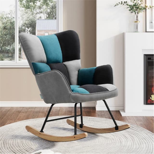 Kabinet UK Tufted Upholstered Rocking Chair Multi Multi unisex Large