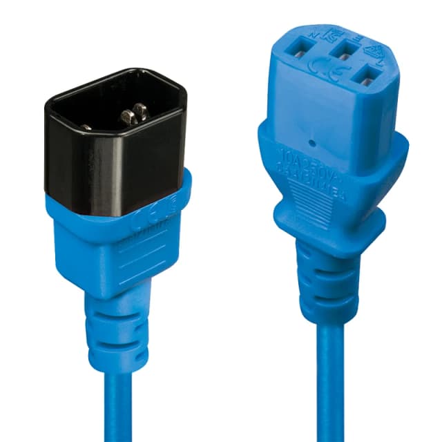 Lindy 0.5m C14 to C13 Extension Cable. blue.