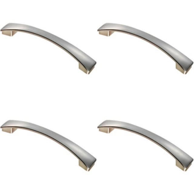 Loops 4x Curved Bow Pull Handle 183 x 26mm 160mm Fixing Centres Satin Nickel Metallics unisex
