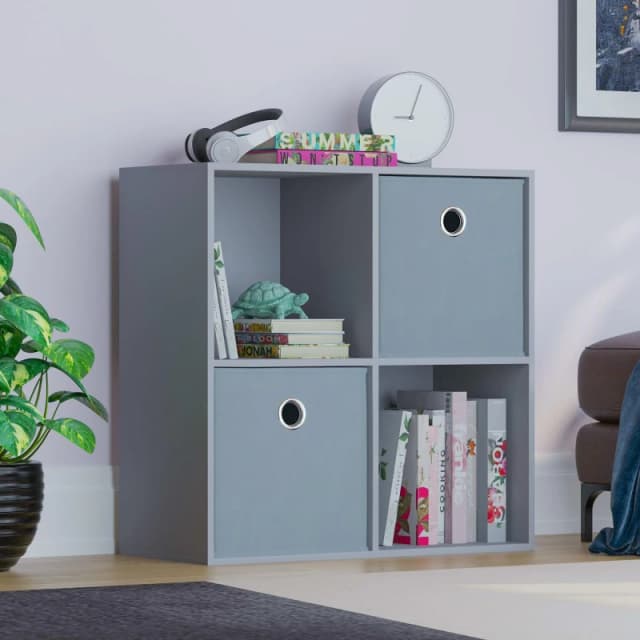 Lassic 2x2 Cube Storage Unit (G) + Set of 2 Storage Cubes Grey unisex 2x2