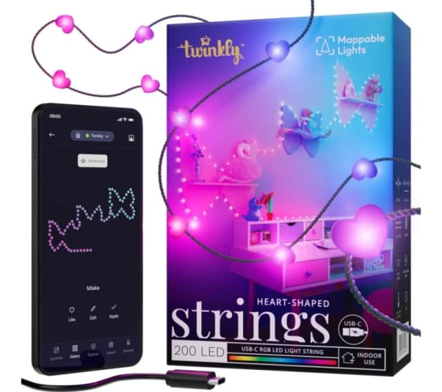 TWINKLY Candies Hearts Smart 200 RGB LED String Lights - 13 m 8053614841240