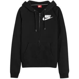 Nike Older Girls Nsw Air French Terry Crop Hoodie - Black/White, Size Xs=6-8 Years, Women