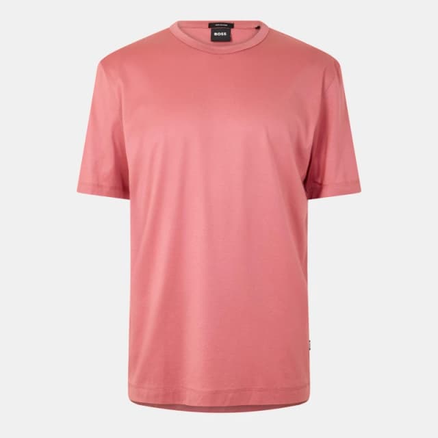 Boss Mens Thompson T-Shirt, Designer Sophistication Open Pink male Small