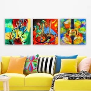 drprc9007 Multicolor Decorative Canvas Painting (3 Pieces)
