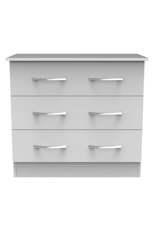 Welcome Furniture Ready Assembled Avon 3 Drawer Chest In White Matt, White AVN010W