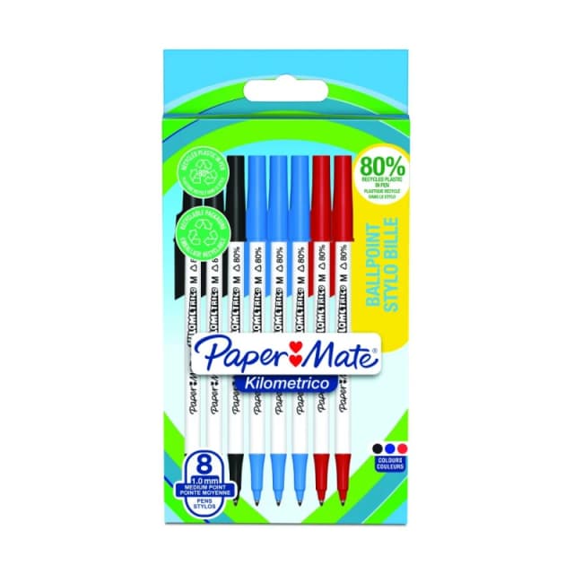 Newell Brands Paper Mate Kilometrico Ballpen AST PK8