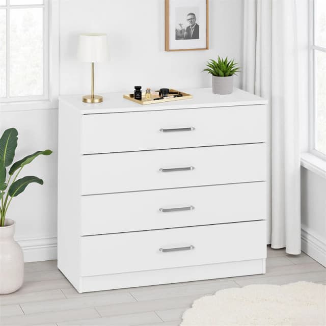 Seconique Dakota 4 Drawer Chest - White 100-102-211