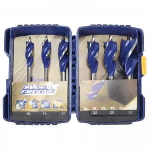 Irwin 6 Piece 6X Blue Groove Wood Drill Bit Set