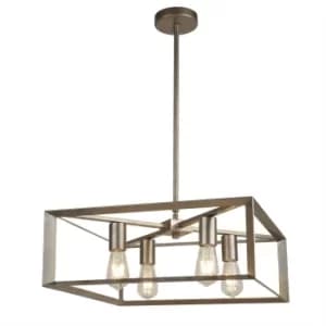 Heaton 4 Light Pendant Silver, Gold, E27